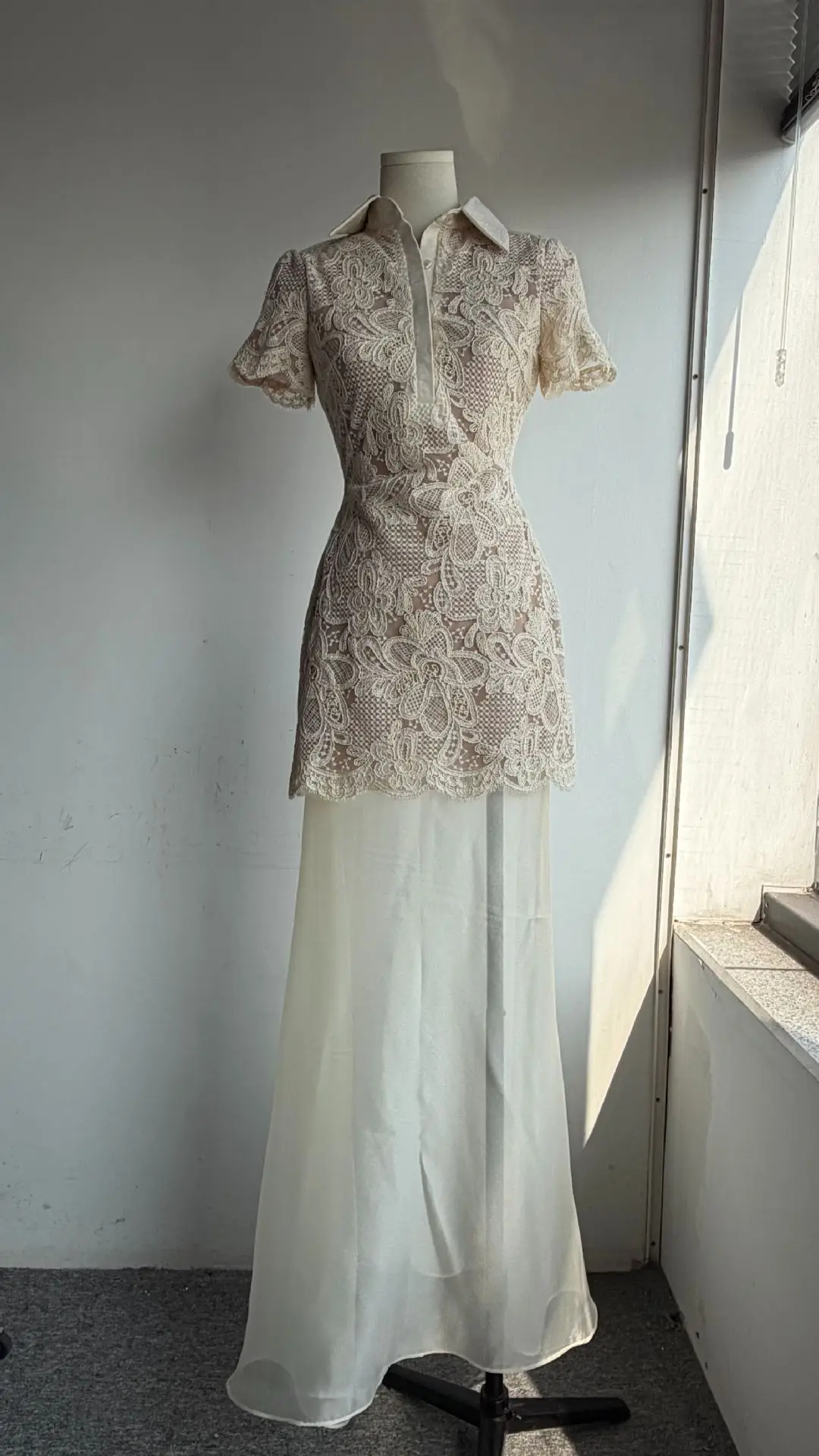 Vintage High Collar Short Slee - Resort Shirt Floral บทวิจารณ์และราคา