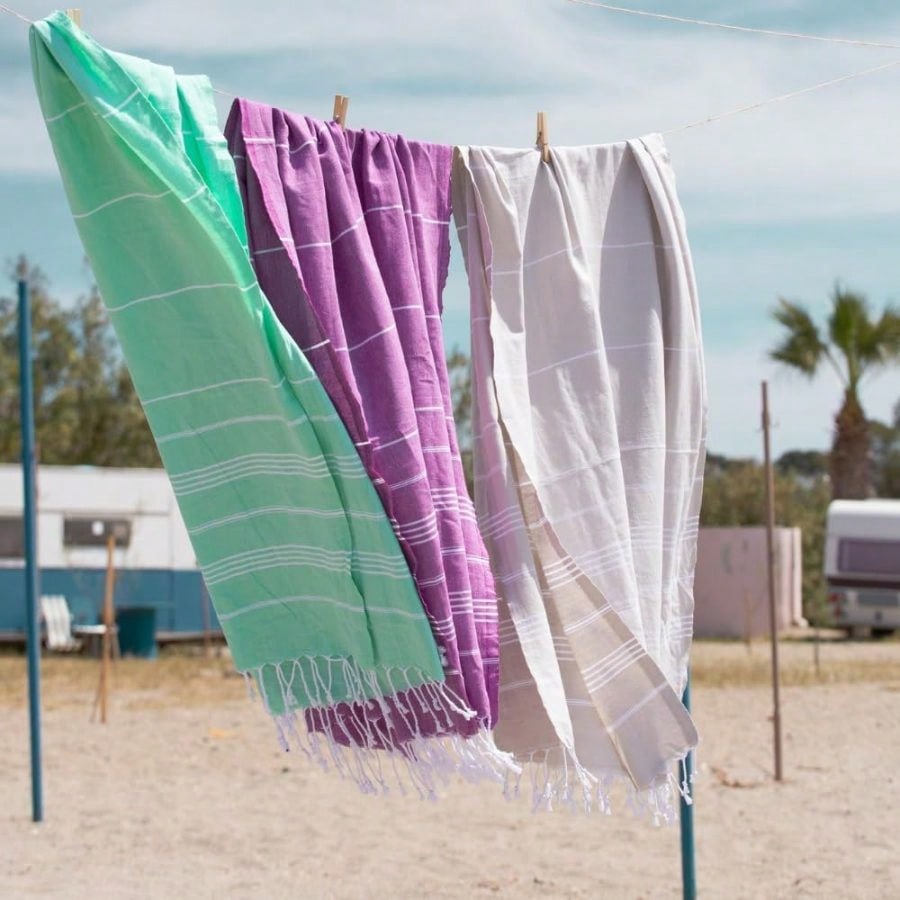 Turkish Beach Towel With Trave - Beach Towel Large บทวิจารณ์และราคา