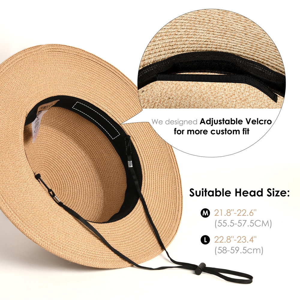 Unisex Flat Top Boater Sun Hat - Bucket Hat Straw บทวิจารณ์และราคา