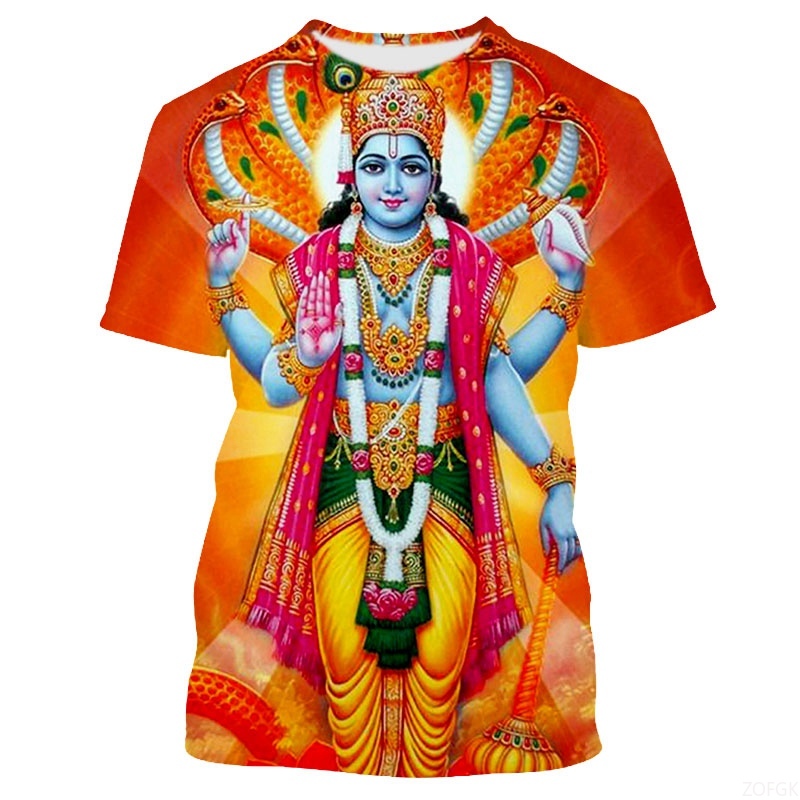 Summer Fashion Indian Deities  - Tee Graphic Print บทวิจารณ์และราคา