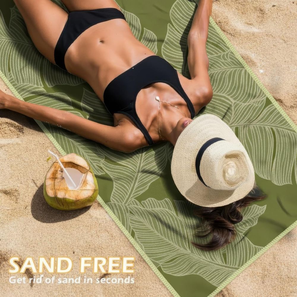 Large Quick-Dry Sand-Free Beac - Beach Towel Large บทวิจารณ์และราคา