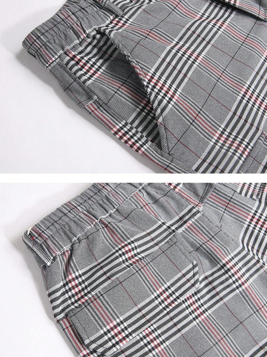 Mens Slim Fit Stretch Plaid Dr - Shorts Chino Slim บทวิจารณ์และราคา
