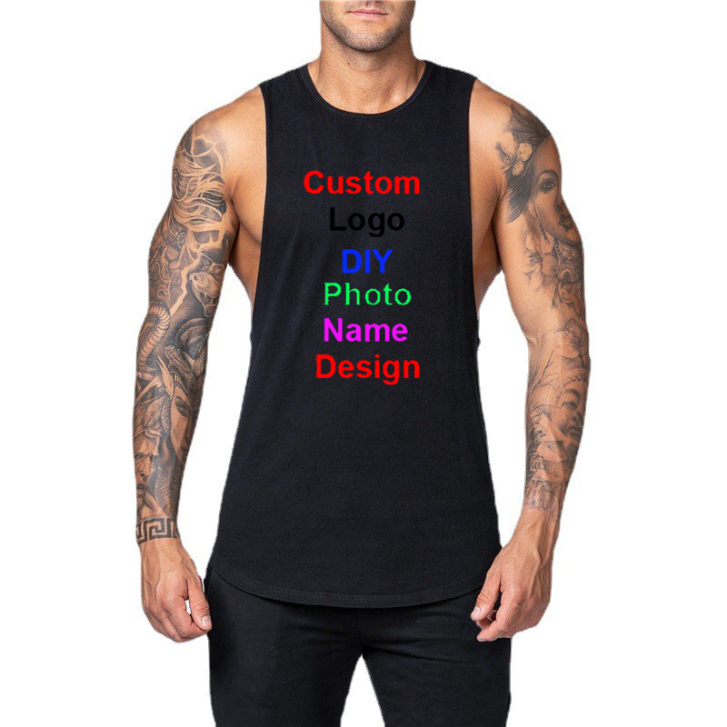 DIY Customized Logo Brand Gym  - Tank Top Muscle บทวิจารณ์และราคา