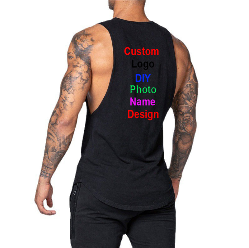 DIY Customized Logo Brand Gym  - Tank Top Muscle บทวิจารณ์และราคา