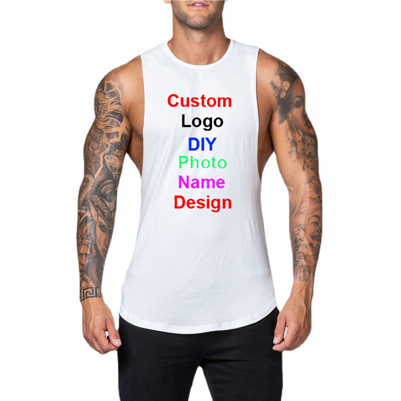 DIY Customized Logo Brand Gym  - Tank Top Muscle บทวิจารณ์และราคา