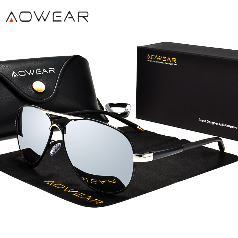 AOWEAR Men's Aviation Sunglass - Sunglasses Aviator Polarized บทวิจารณ์และราคา