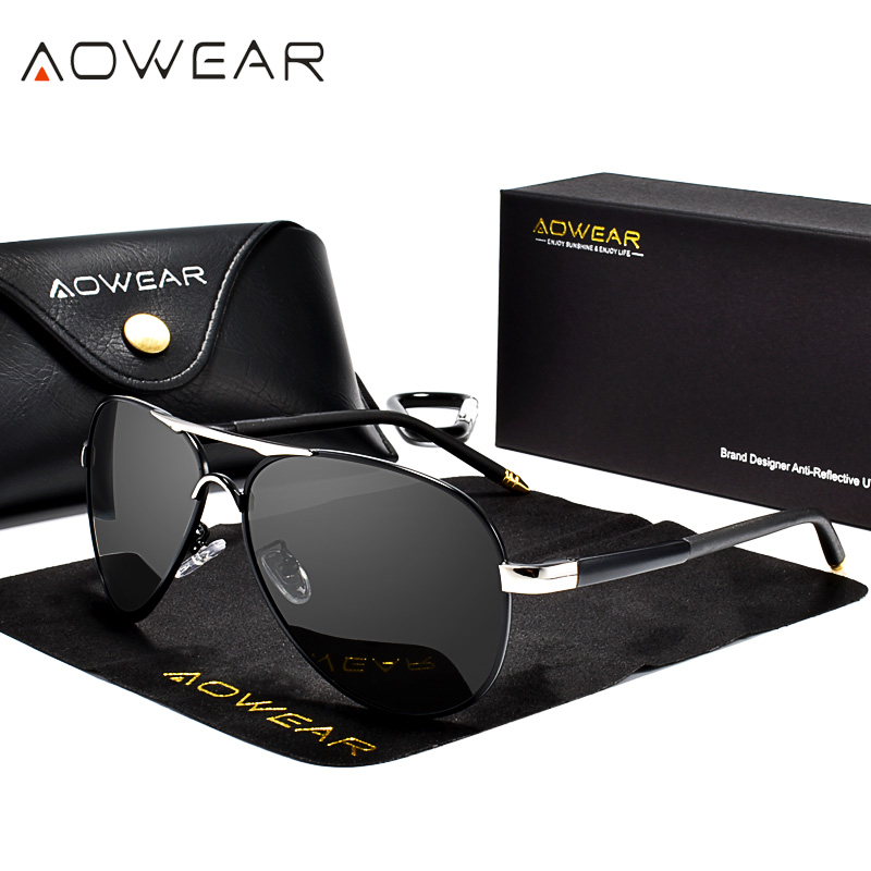 AOWEAR Men's Aviation Sunglass - Sunglasses Aviator Polarized บทวิจารณ์และราคา