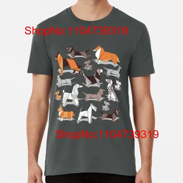 Origami doggie friends grey li - Linen Shirt Breathable บทวิจารณ์และราคา