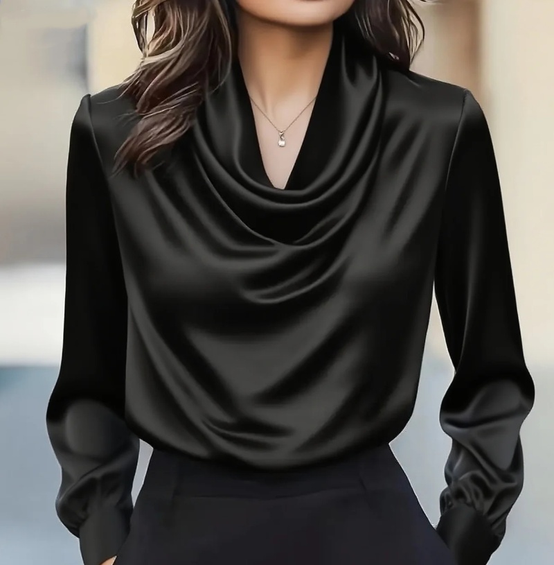 Autumn fashion elegant tempera - Shirt Camp Collar บทวิจารณ์และราคา