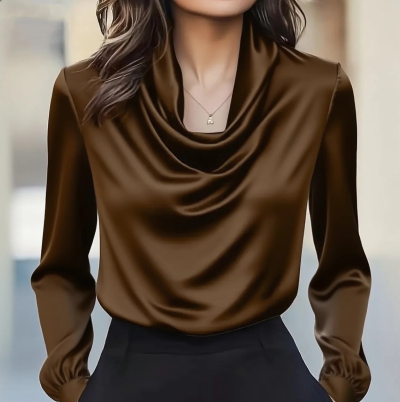 Autumn fashion elegant tempera - Shirt Camp Collar บทวิจารณ์และราคา