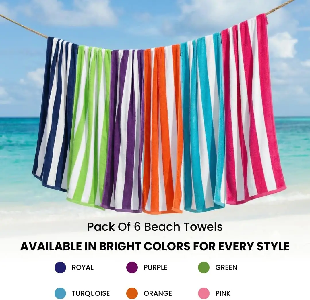 Beach Towels 6 Pack Large 30x6 - Beach Towel Large บทวิจารณ์และราคา