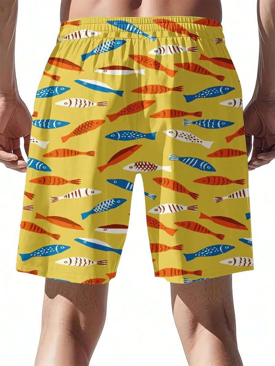 Colorful Fish Pattern Swim Tru - Swim Trunk Quick Dry บทวิจารณ์และราคา