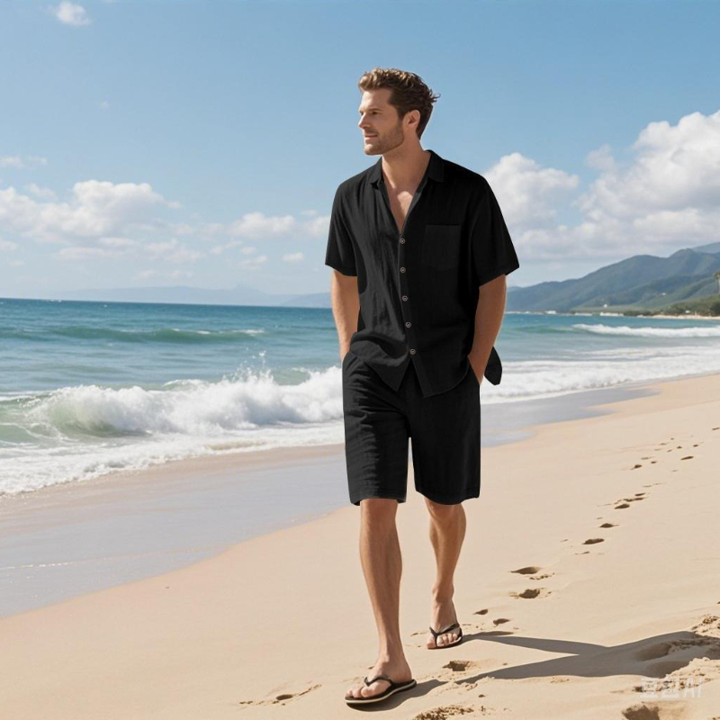 High-End Men's Summer Shorts S - Linen Shirt Breathable บทวิจารณ์และราคา