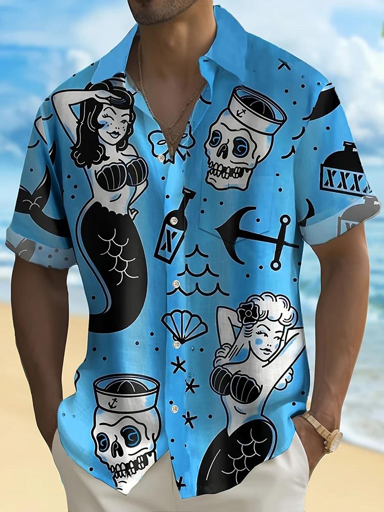 Summer Men's Fashion Casual So - Resort Shirt Floral บทวิจารณ์และราคา