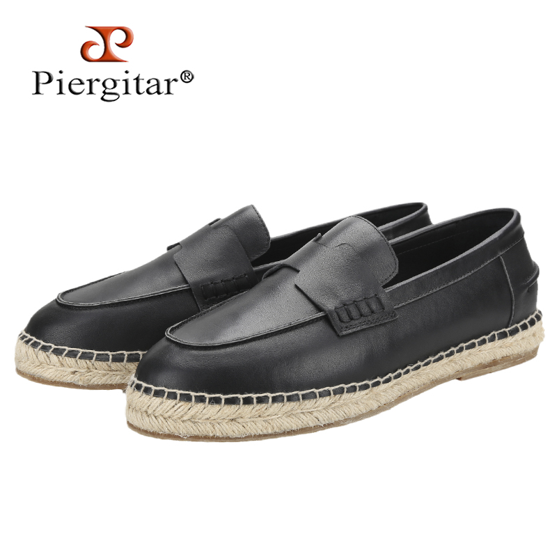 Piegitar Black Genuine Leather - Espadrille Slip On บทวิจารณ์และราคา