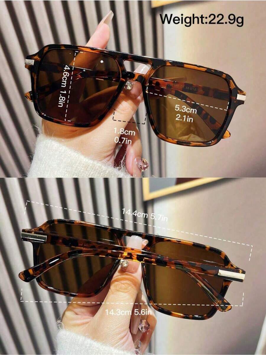 Fashion Double Bridge Aviator  - Sunglasses Aviator Polarized บทวิจารณ์และราคา