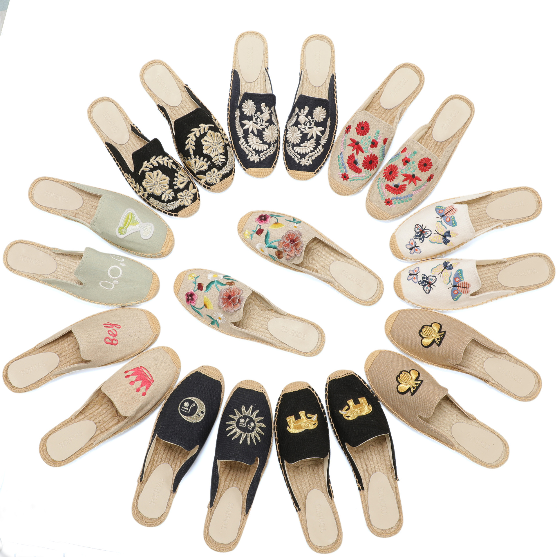 Women Floral Embroidered Espad - Espadrille Slip On บทวิจารณ์และราคา