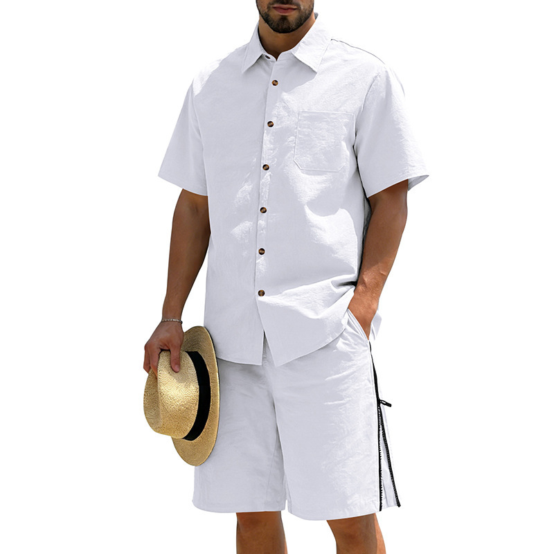 Men's Casual Cotton Linen 2 Pi - Short Linen Drawstring บทวิจารณ์และราคา