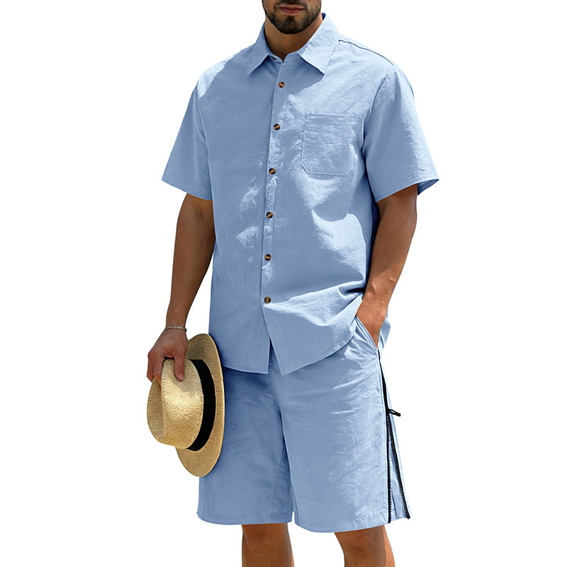 Men's Casual Cotton Linen 2 Pi - Short Linen Drawstring บทวิจารณ์และราคา