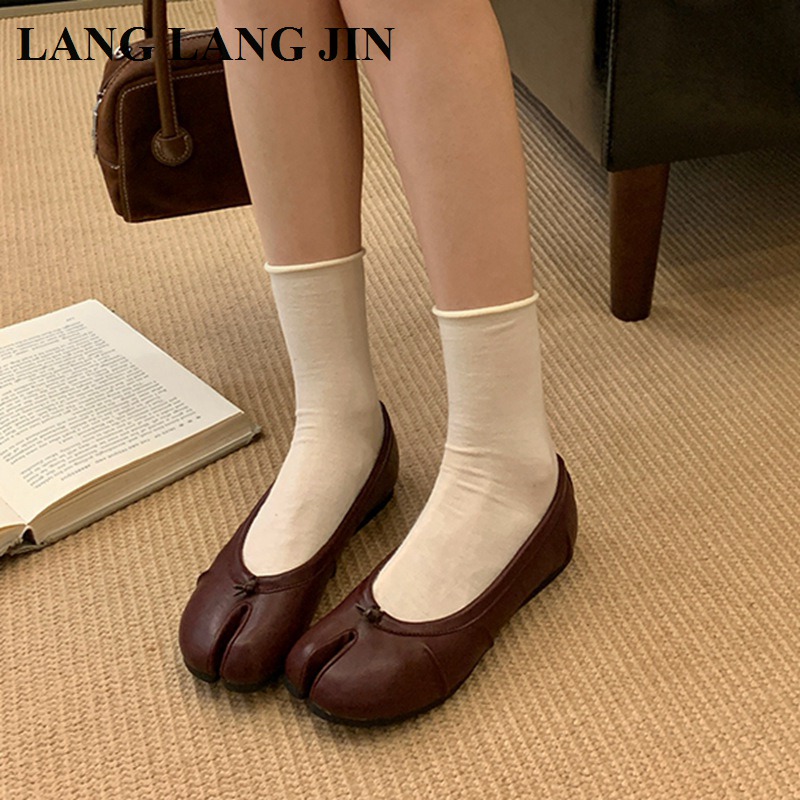 Spring Split Toe Women Ballet  - Espadrille Slip On บทวิจารณ์และราคา