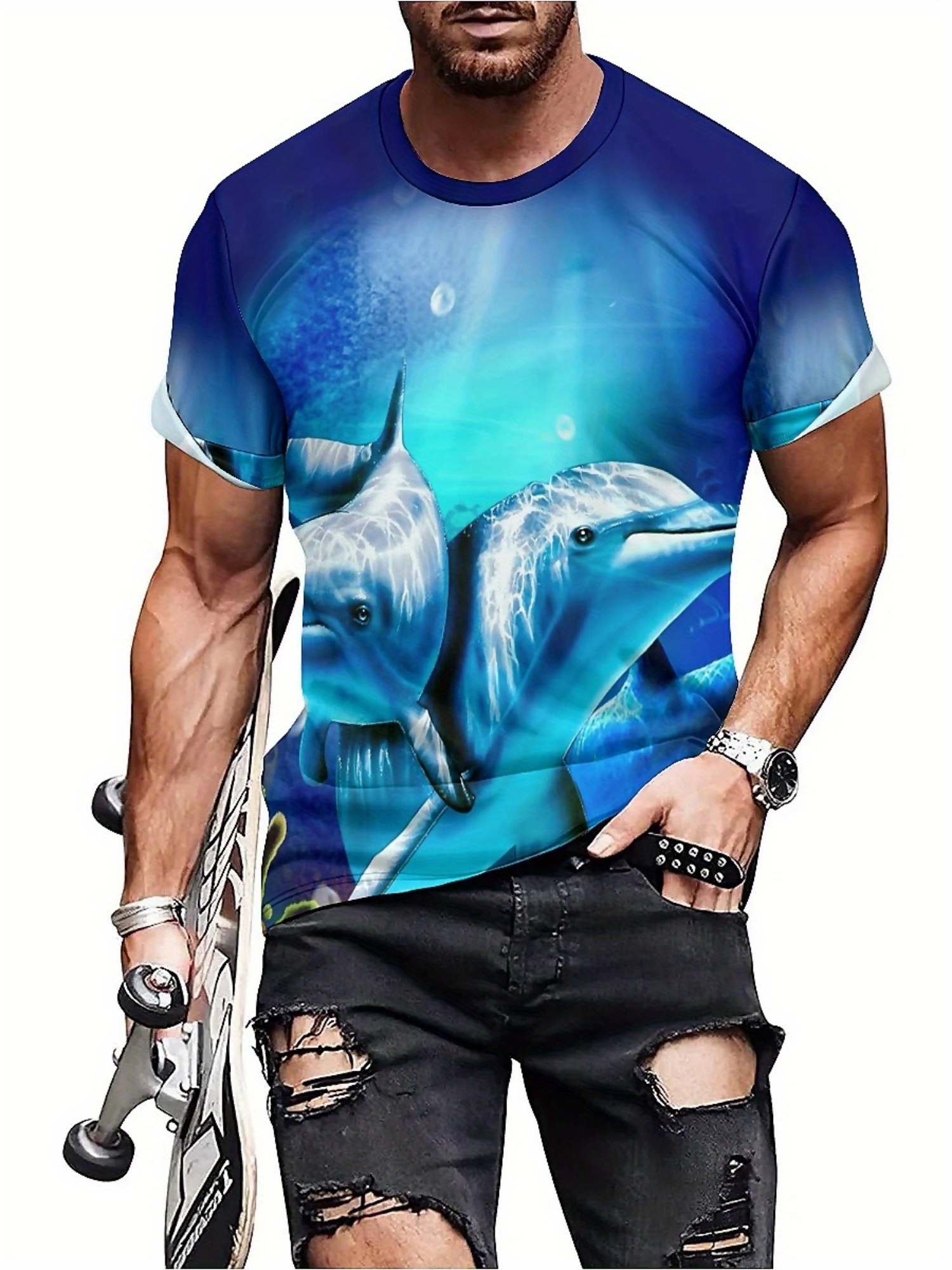 Men'S Ocean Animal Dolphin Pri - Tee Graphic Print บทวิจารณ์และราคา