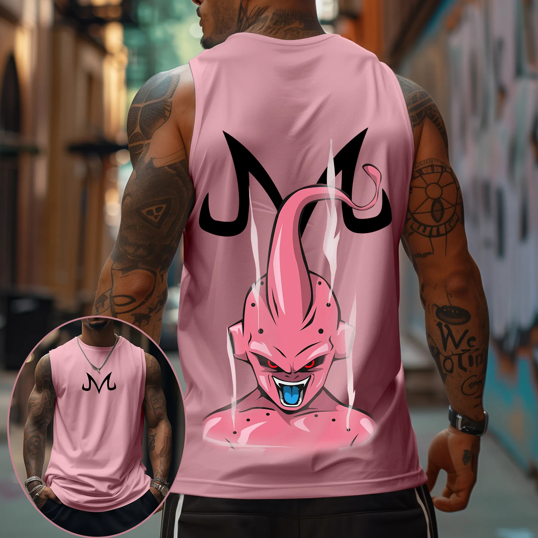 Majin Buu Dragon Ball Anime Pr - Tank Top Muscle บทวิจารณ์และราคา