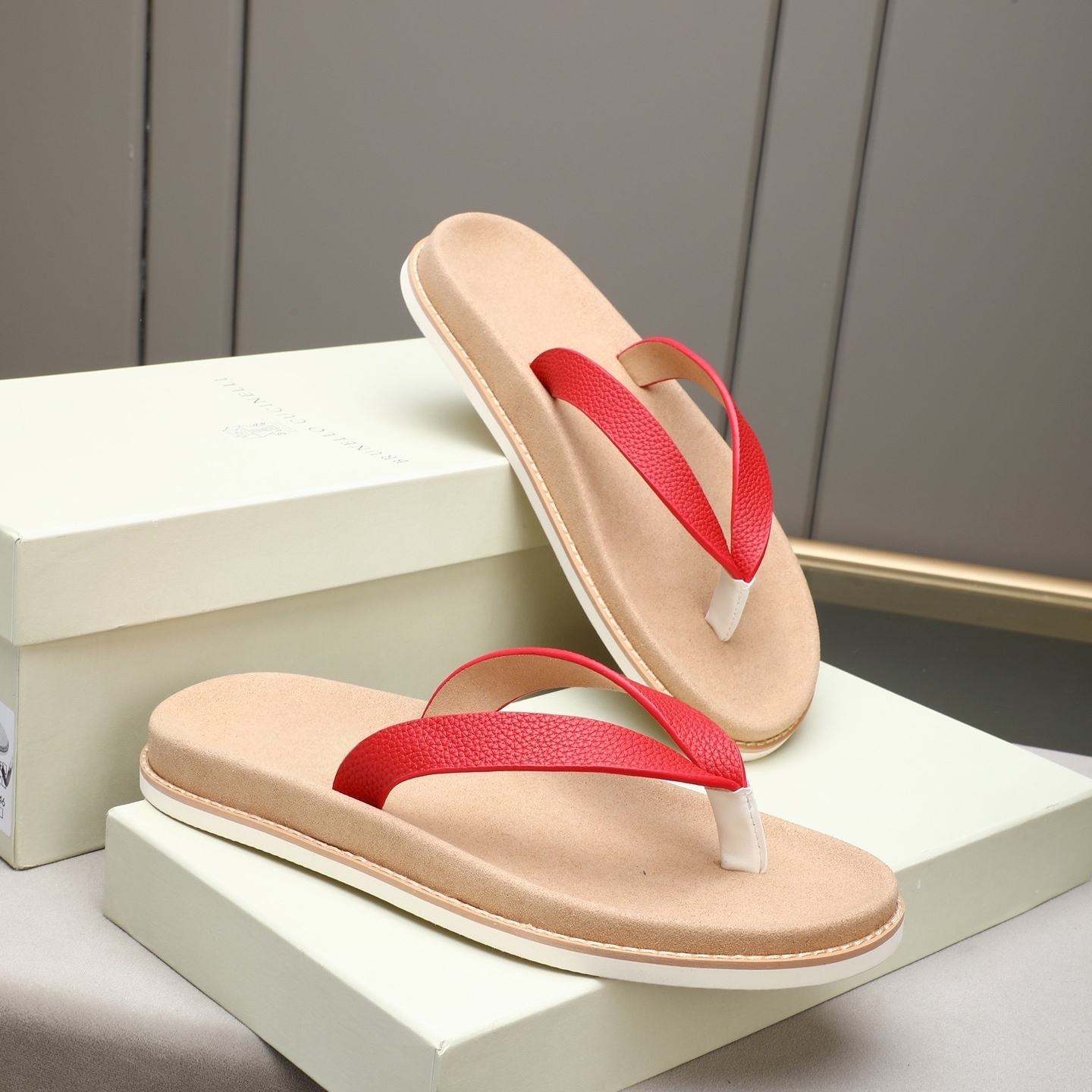 Luxury Brand Genuine Leather S - Flip Flop Leather Men บทวิจารณ์และราคา