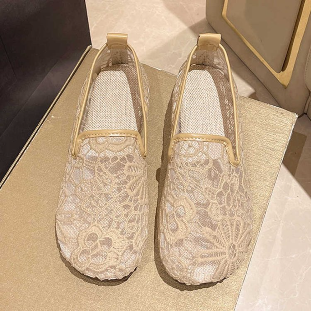 Chic Lace Mesh Hollow Out Espa - Espadrille Slip On บทวิจารณ์และราคา