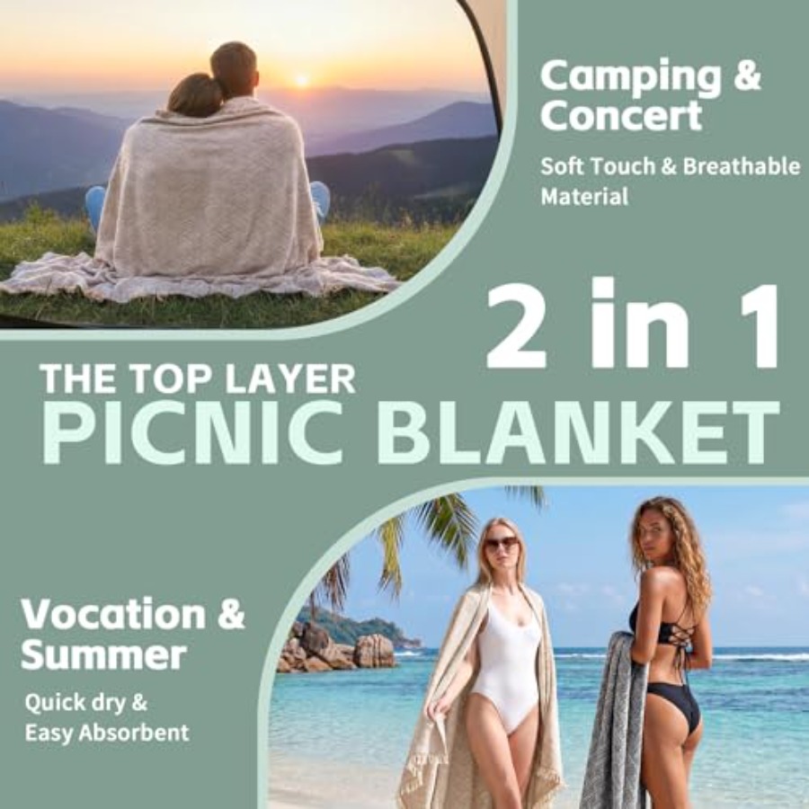 2 in 1 Extra Large Boho Beach  - Beach Towel Large บทวิจารณ์และราคา