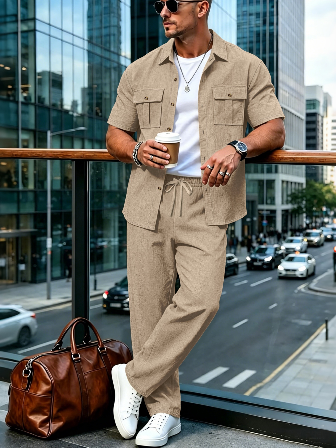 2026 Men's Cotton Linen Short  - Short Linen Drawstring บทวิจารณ์และราคา