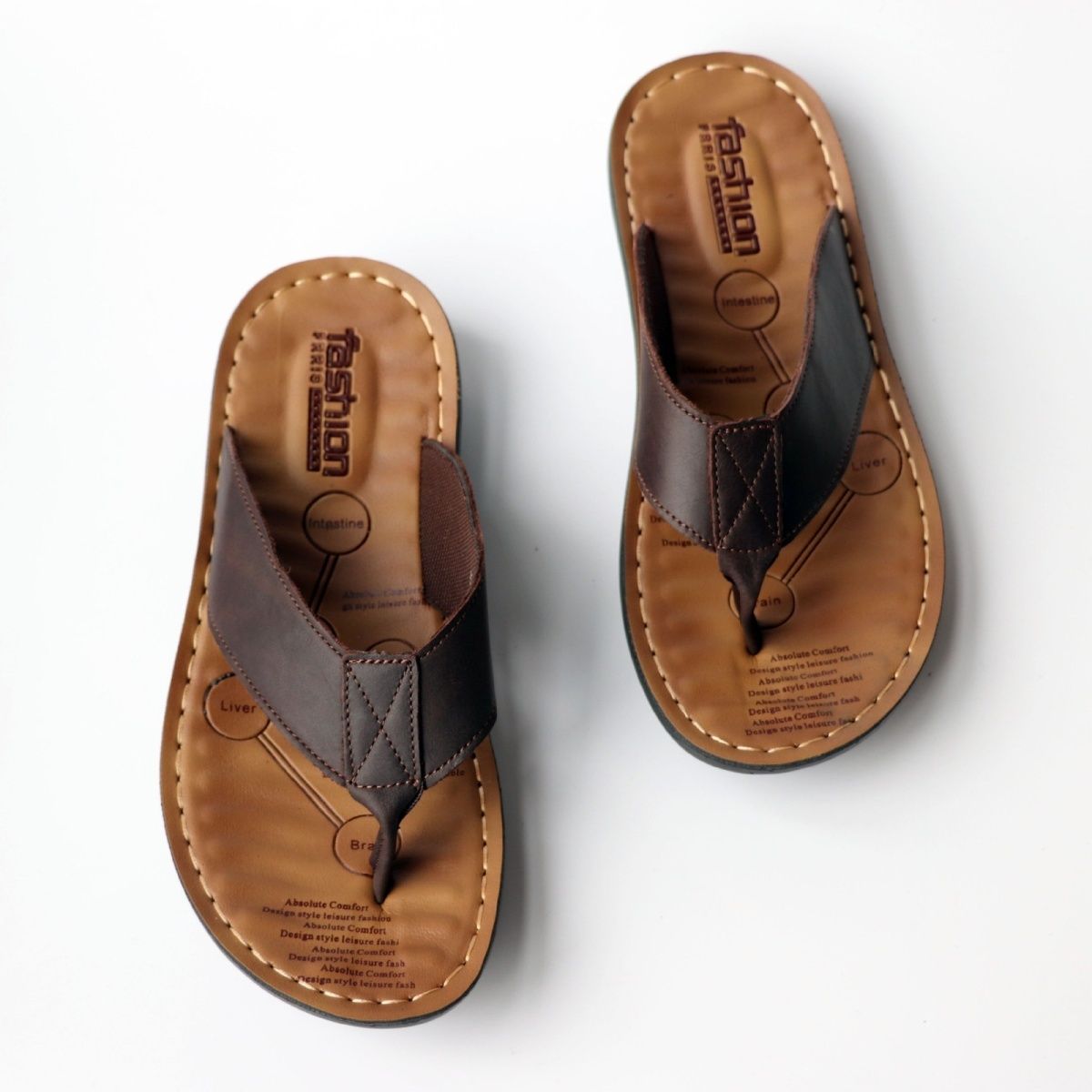 Summer Shoes Men Slippers Genu - Flip Flop Leather Men บทวิจารณ์และราคา