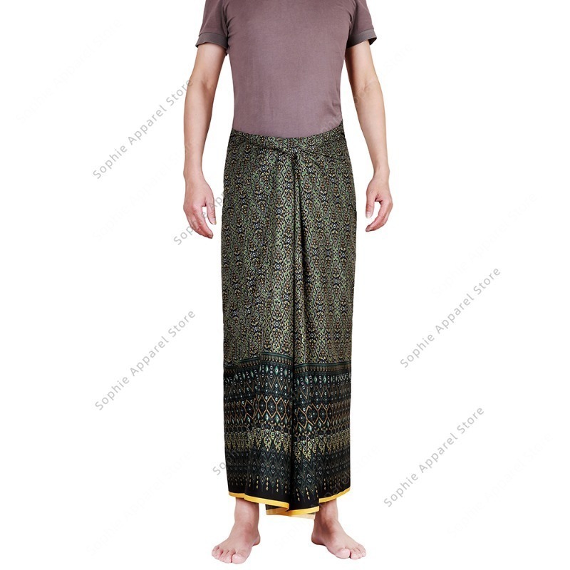Batik Sarong Skirt for Beach W - Sarong Men Wrap บทวิจารณ์และราคา