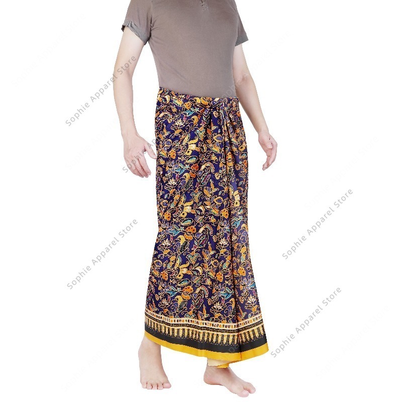 Batik Sarong Skirt for Beach W - Sarong Men Wrap บทวิจารณ์และราคา