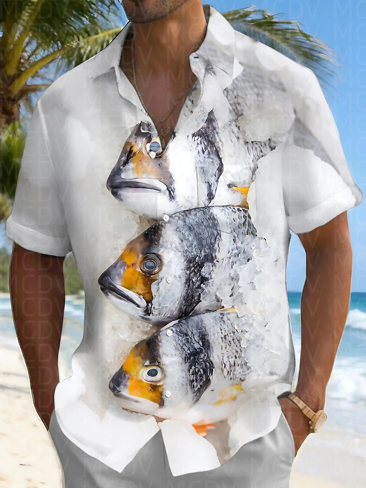 Bird Pattern Men's Hawaiian Sh - Shirt Camp Collar บทวิจารณ์และราคา