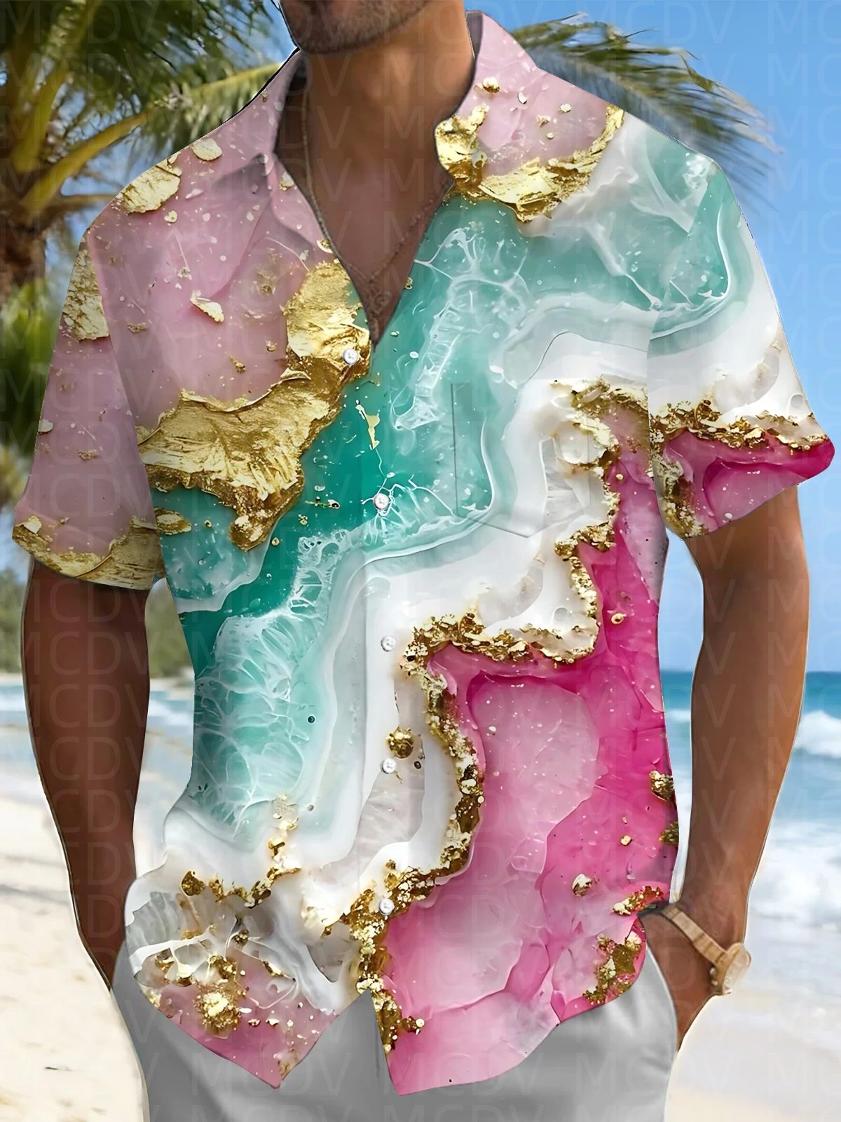 Bird Pattern Men's Hawaiian Sh - Shirt Camp Collar บทวิจารณ์และราคา