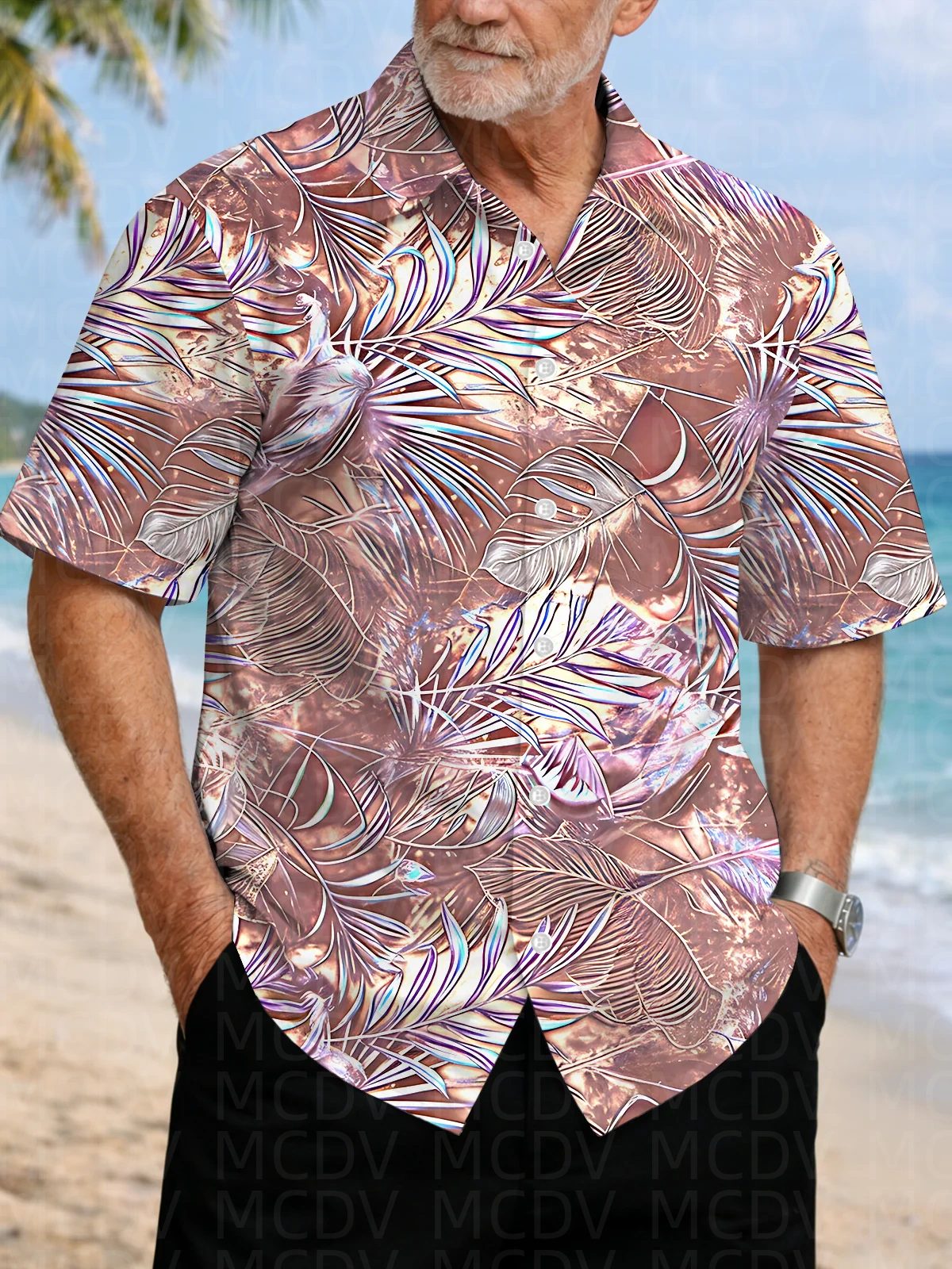 Bird Pattern Men's Hawaiian Sh - Shirt Camp Collar บทวิจารณ์และราคา