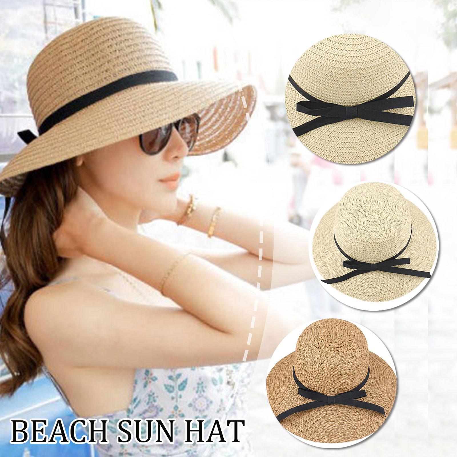 Summer Straw Hat Big Wide Brim - Bucket Hat Straw บทวิจารณ์และราคา