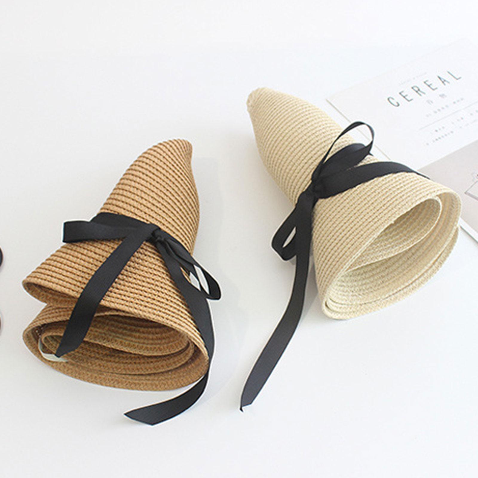 Summer Straw Hat Big Wide Brim - Bucket Hat Straw บทวิจารณ์และราคา