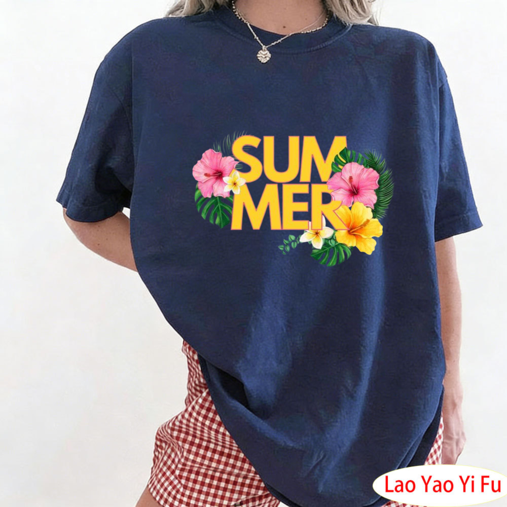 Summer Tropical Floral T-Shirt - Resort Shirt Floral บทวิจารณ์และราคา
