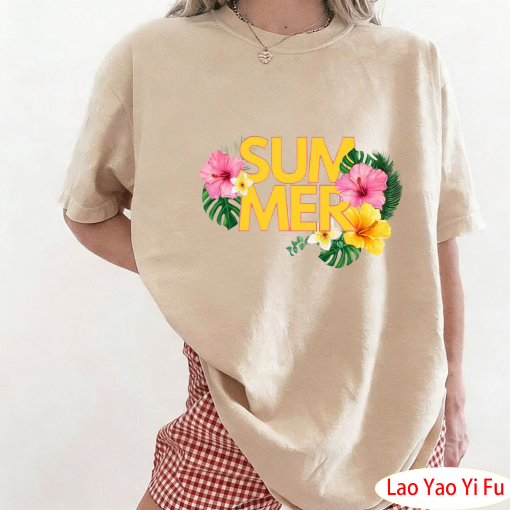 Summer Tropical Floral T-Shirt - Resort Shirt Floral บทวิจารณ์และราคา
