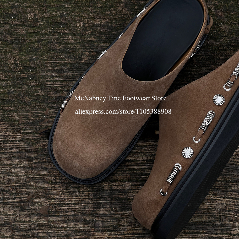 Fashion Men Suede Slip on Mule - Flip Flop Leather Men บทวิจารณ์และราคา