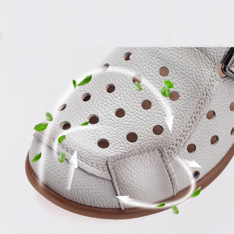 New Cow leather low heel sanda - Casual Sandal Leather บทวิจารณ์และราคา