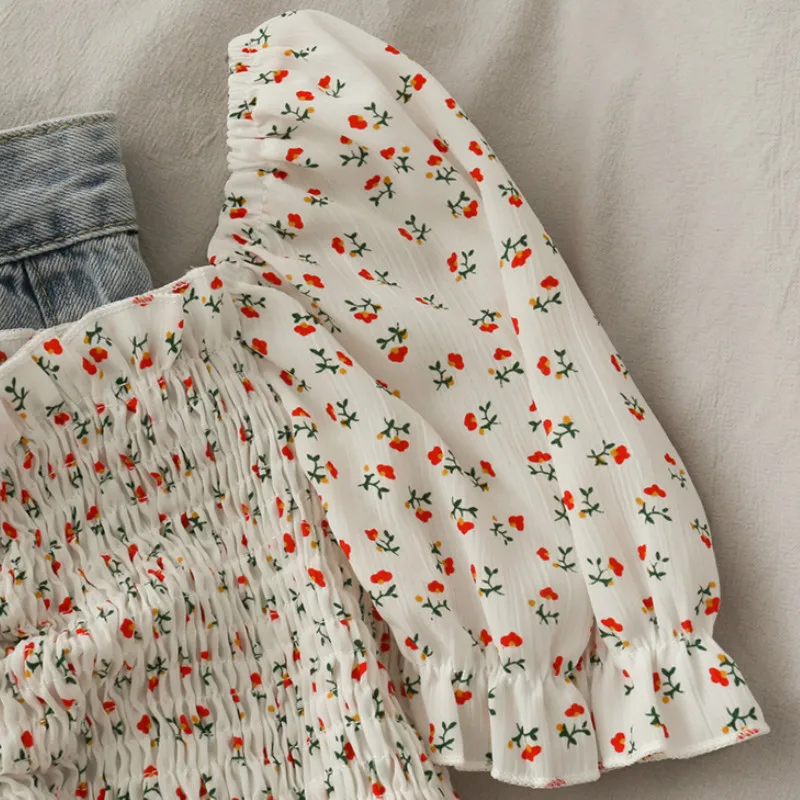 Blouses Shirts Women Floral Dr - Short Linen Drawstring บทวิจารณ์และราคา