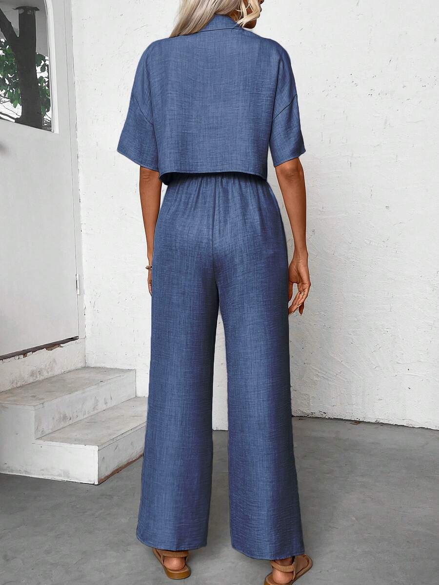Womens Linen Short Sleeve Shir - Short Linen Drawstring บทวิจารณ์และราคา
