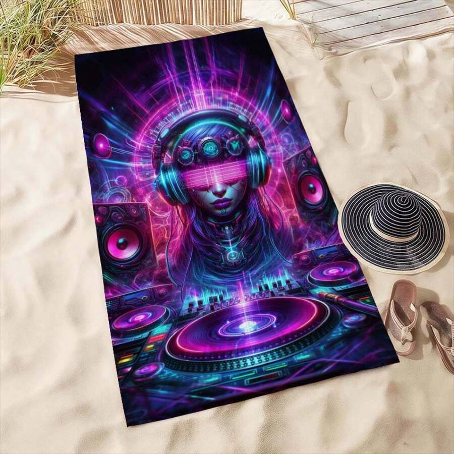 Extra Large Cyberpunk DJ Patte - Beach Towel Large บทวิจารณ์และราคา