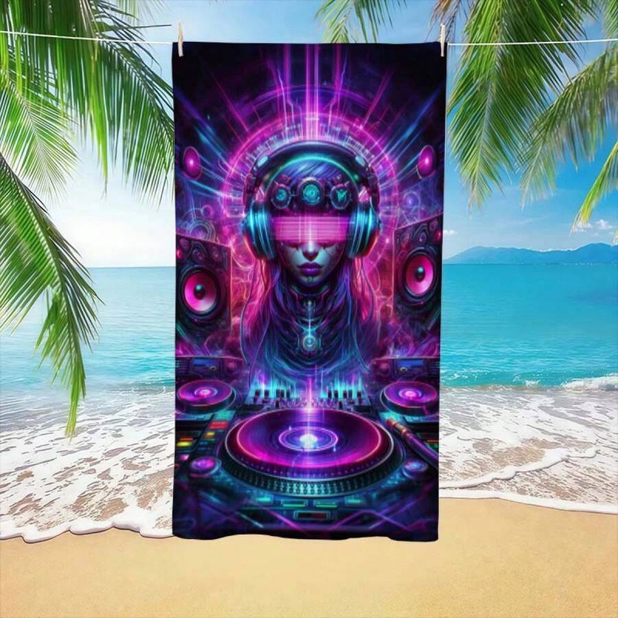 Extra Large Cyberpunk DJ Patte - Beach Towel Large บทวิจารณ์และราคา