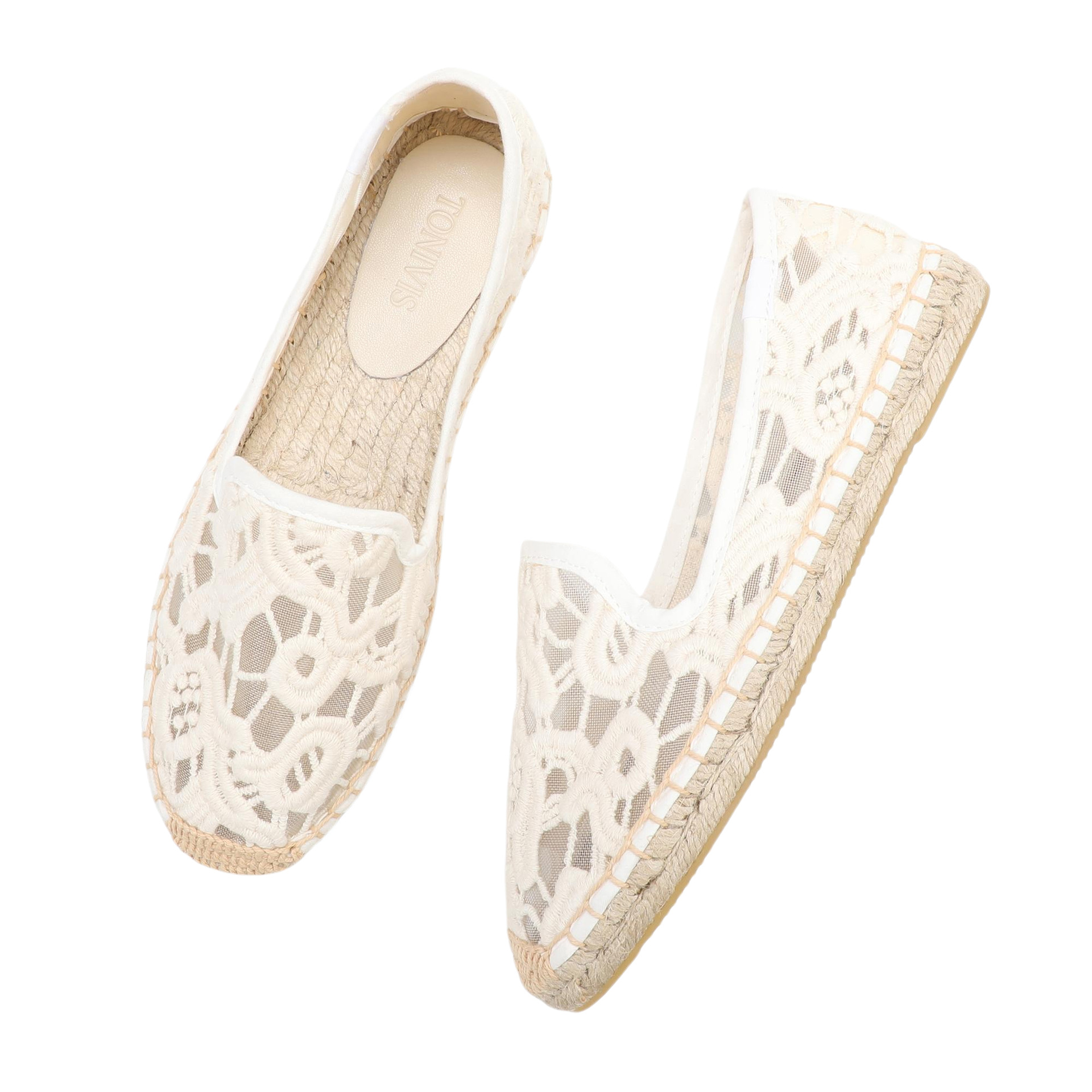 Women Lace Espadrilles Flats S - Espadrille Slip On บทวิจารณ์และราคา