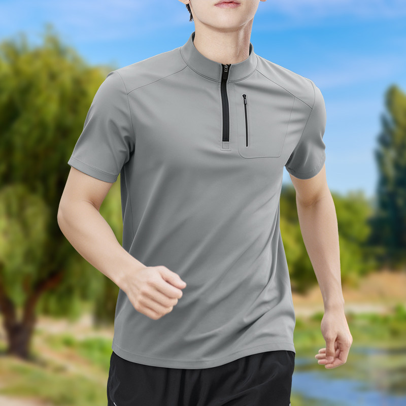 Men's Half-Zip High-Stretch Qu - Shirt Camp Collar บทวิจารณ์และราคา