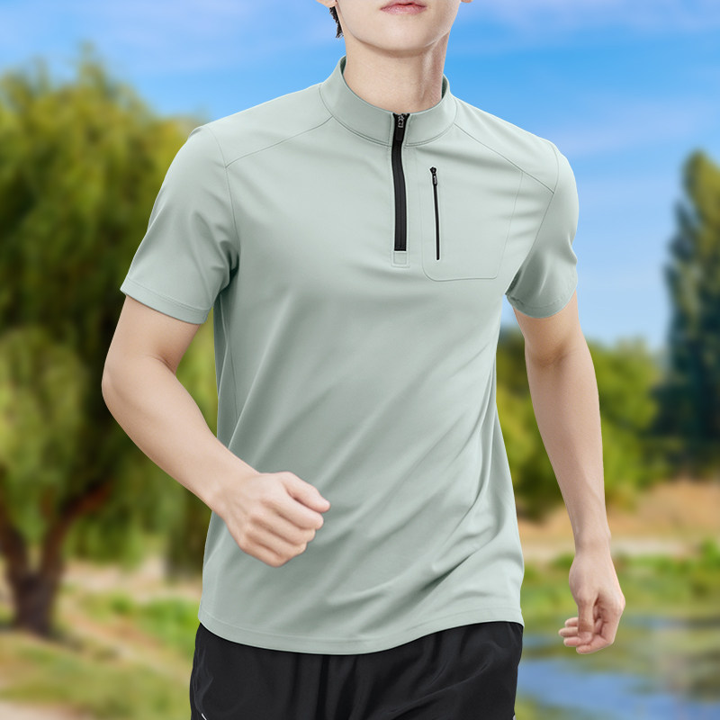 Men's Half-Zip High-Stretch Qu - Shirt Camp Collar บทวิจารณ์และราคา