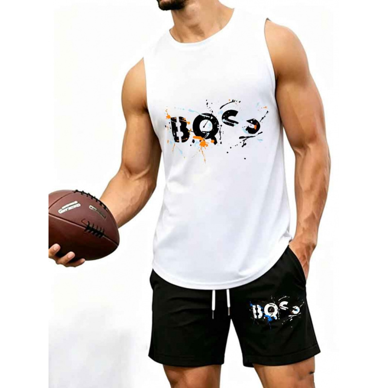 Men's  Graffiti Letter Print 2 - Tank Top Muscle บทวิจารณ์และราคา